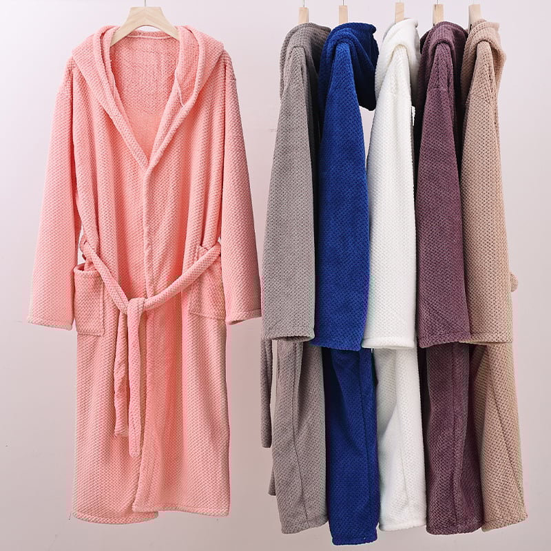 Halat de baie cu glugă, mâneci lungi, absorbant și uscare rapidă, de iarnă