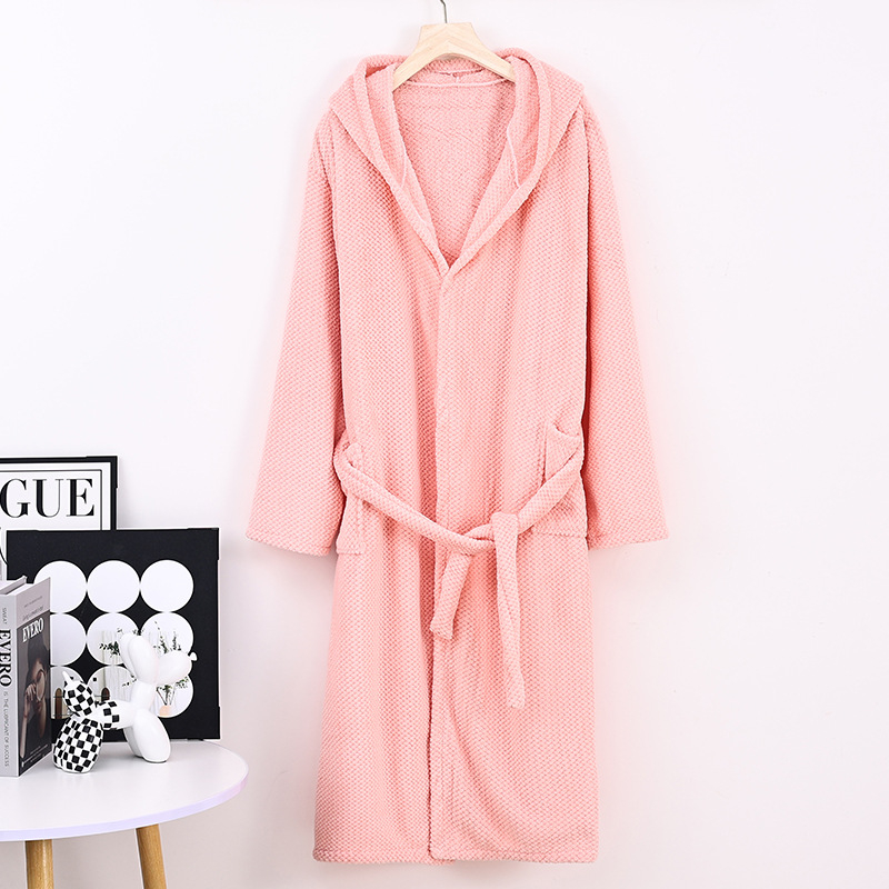 Halat de baie cu glugă, mâneci lungi, absorbant și uscare rapidă, de iarnă