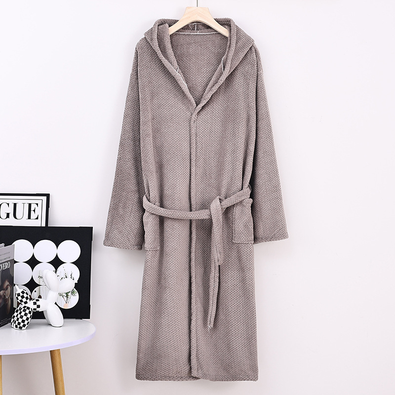 Halat de baie cu glugă, mâneci lungi, absorbant și uscare rapidă, de iarnă