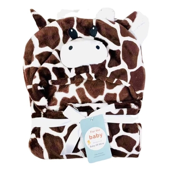 Flaneles kapuces vannas halāts zīdaiņiem — nēsājama sega, piemērots visām sezonām