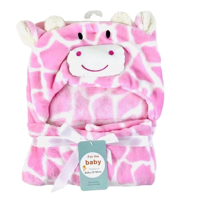 Flaneles kapuces vannas halāts zīdaiņiem — nēsājama sega, piemērots visām sezonām