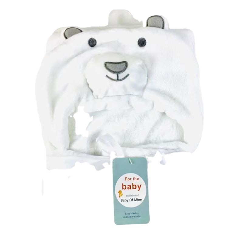 Flaneles kapuces vannas halāts zīdaiņiem — nēsājama sega, piemērots visām sezonām