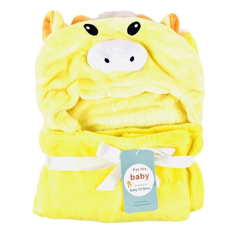 Flaneles kapuces vannas halāts zīdaiņiem — nēsājama sega, piemērots visām sezonām