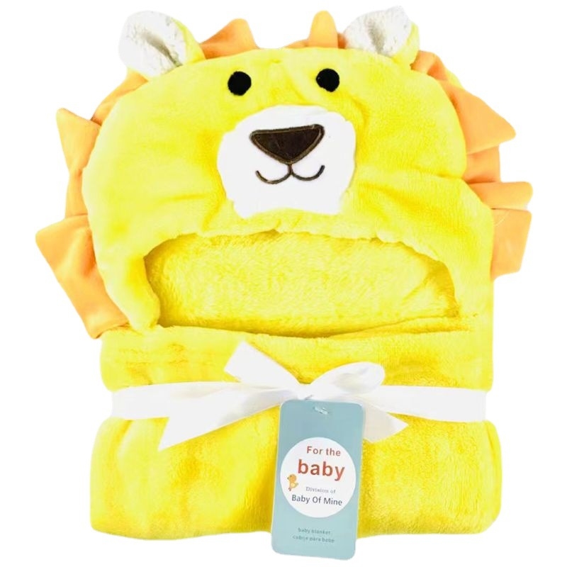 Flaneles kapuces vannas halāts zīdaiņiem — nēsājama sega, piemērots visām sezonām