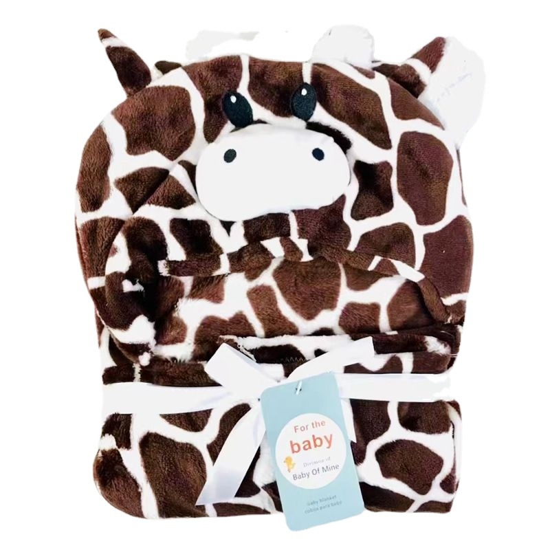 Flaneles kapuces vannas halāts zīdaiņiem — nēsājama sega, piemērots visām sezonām