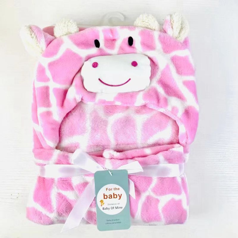 Flaneles kapuces vannas halāts zīdaiņiem — nēsājama sega, piemērots visām sezonām