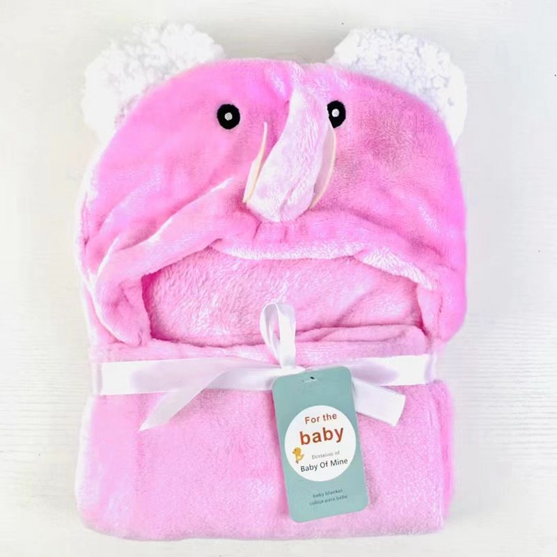 Flaneles kapuces vannas halāts zīdaiņiem — nēsājama sega, piemērots visām sezonām