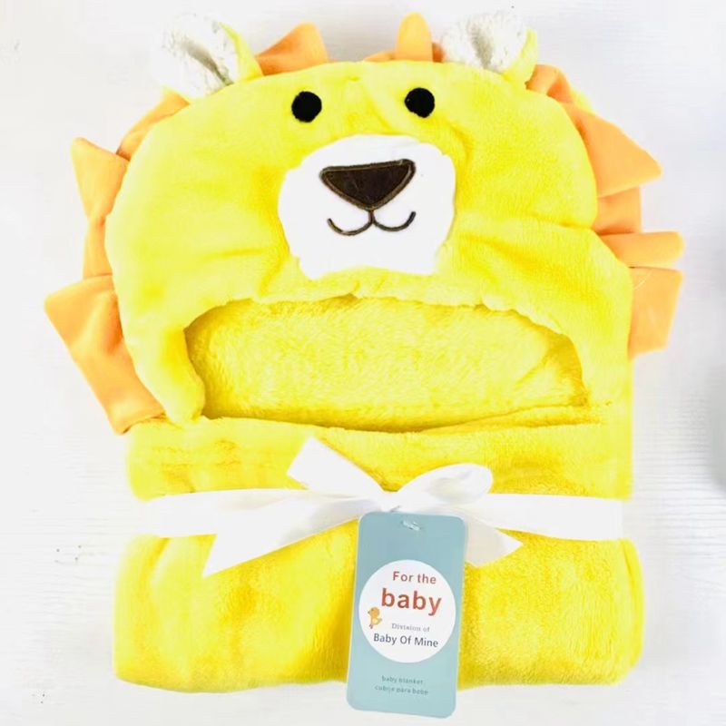 Flaneles kapuces vannas halāts zīdaiņiem — nēsājama sega, piemērots visām sezonām