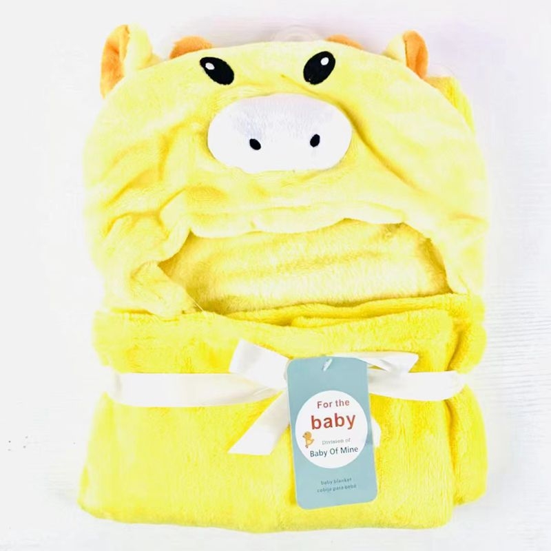 Flaneles kapuces vannas halāts zīdaiņiem — nēsājama sega, piemērots visām sezonām