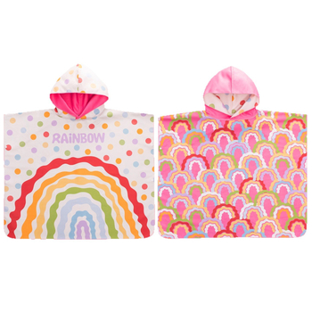 Nikoscout Nick Family Laste kiire kuivanud ujumisrätik-mantel, kaasaskantav kamps, kahepoolselt imav vannitoa haljas, 500 g või rohkem