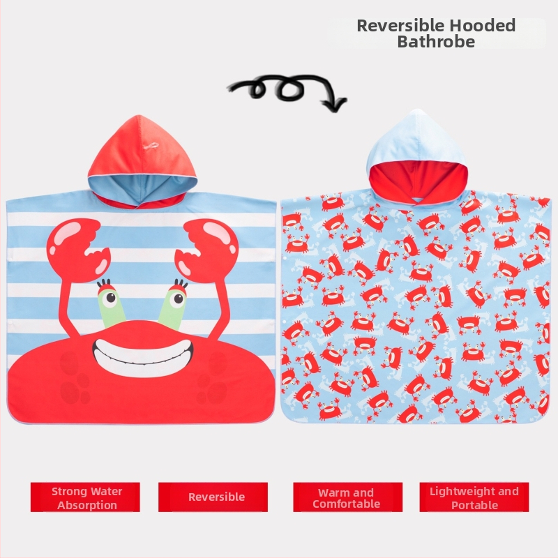 Nikoscout Nick Family Laste kiire kuivanud ujumisrätik-mantel, kaasaskantav kamps, kahepoolselt imav vannitoa haljas, 500 g või rohkem