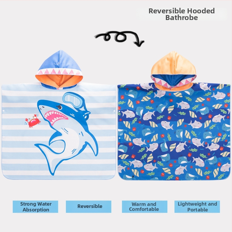 Nikoscout Nick Family Laste kiire kuivanud ujumisrätik-mantel, kaasaskantav kamps, kahepoolselt imav vannitoa haljas, 500 g või rohkem