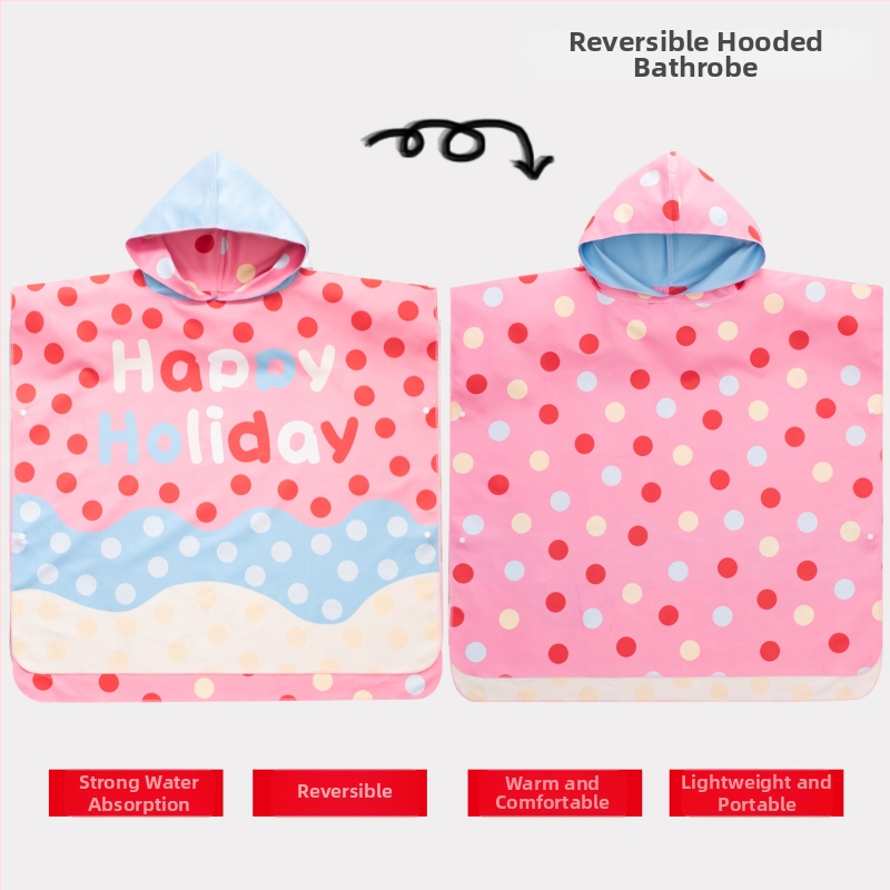 Nikoscout Nick Family Laste kiire kuivanud ujumisrätik-mantel, kaasaskantav kamps, kahepoolselt imav vannitoa haljas, 500 g või rohkem