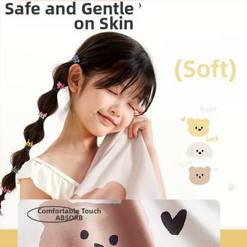 Laste kapuutsiga käterätik ujumiseks — vannitoa/plaažikäterätik lastele, nööpidega (300–400 g; materjal: muu; lõngad: muu; tootmisprotsess: muu; kategooria: vannitoa/plaažikäterätik)