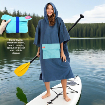 Ülikerge kokkukäiv randrätik sukelduv kate ja kiiresti kuivatav riietumisrõivas — Materjal: peenkiud • Kaal: 200–300 g • Bränd: ideal made