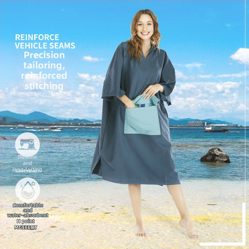 Ülikerge kokkukäiv randrätik sukelduv kate ja kiiresti kuivatav riietumisrõivas — Materjal: peenkiud • Kaal: 200–300 g • Bränd: ideal made