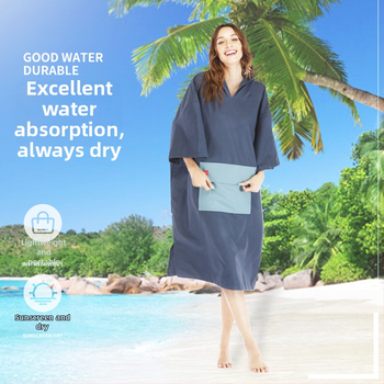 Ülikerge kokkukäiv randrätik sukelduv kate ja kiiresti kuivatav riietumisrõivas — Materjal: peenkiud • Kaal: 200–300 g • Bränd: ideal made