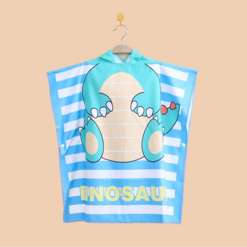 Laste kapuutsiga mikrofiiberist vannitükk, kiiresti kuivav, kahekülgne veluur, GSM 170-200, imav ja soe, multikas trükiga