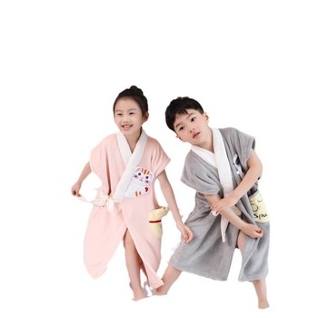 Prosop de baie cu glugă din coral fleece pentru copii — Wu xiu fang, 200–300 g, fir 150D, țesătură simplă