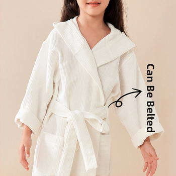 Halat de baie pentru copii, 100% bumbac, terry, absorbant și uscare rapidă, unisex