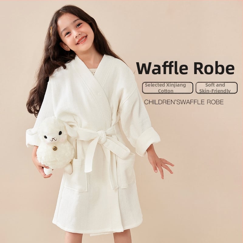 Halat de baie pentru copii, 100% bumbac, terry, absorbant și uscare rapidă, unisex