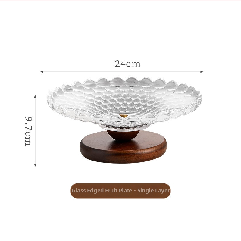 Dvigubo sluoksnio stiklinė vaisių lėkštė, retro nostalgijos stilius, Qian prekės ženklas, gimtadienio dovana, Kalėdų dovana