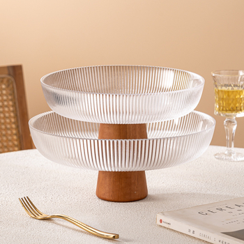 Чиния за плодове с високи крака и стъклена повърхност, новокитайски стил (Материал: стъкло; Категория: чиния за плодове; Марка: Xingjia; Пускане на пазара: 2023; Стил: Новокитайски стил)