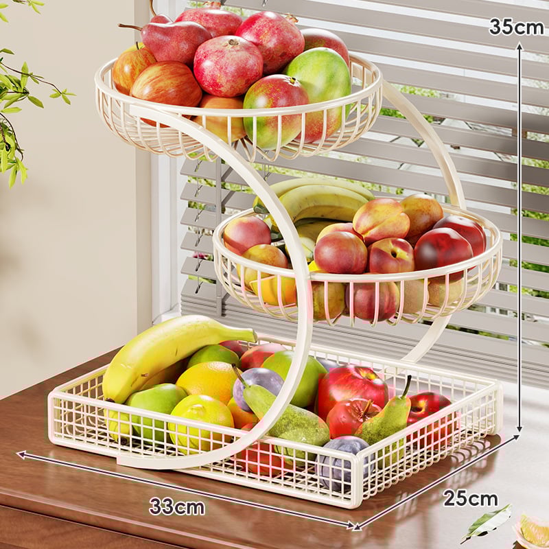 MUGG Метален многоетажен поднос за плодове за маса — модерен минималистичен стил, мрежест дизайн