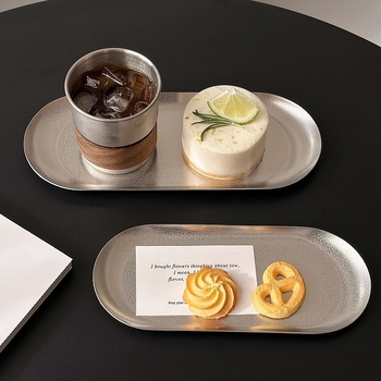 Неръждаема стомана, скандинавски стил, кръгла чиния – премиум качество, прост стил