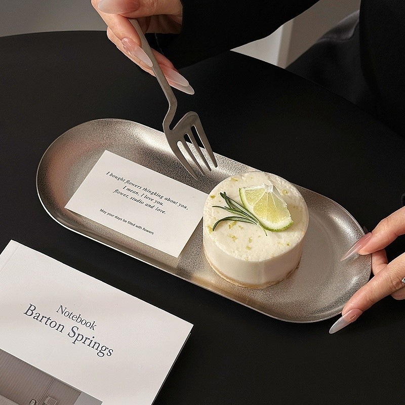 Неръждаема стомана, скандинавски стил, кръгла чиния – премиум качество, прост стил