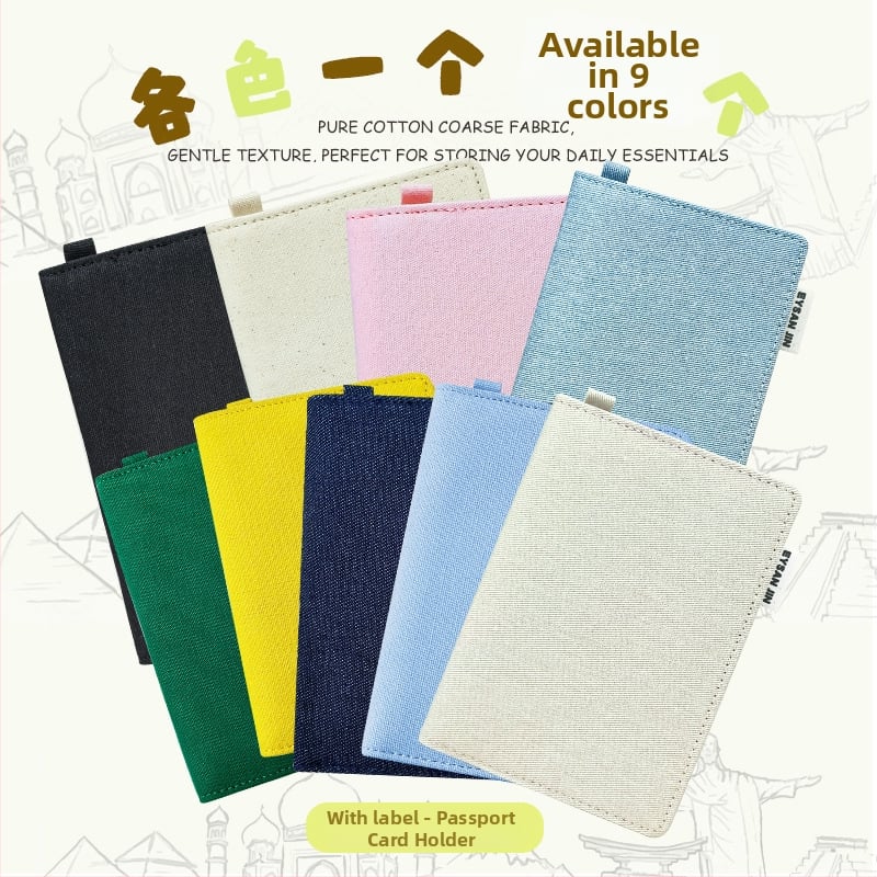 Passi ja kaartide organiseerija — Integreeritud kaarditugi, Kanvasist säilitamiskott reisidel, Unisex (Yi Jin bränd, linna lihtsus, 2025 kevad)