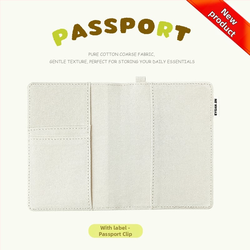 Passi ja kaartide organiseerija — Integreeritud kaarditugi, Kanvasist säilitamiskott reisidel, Unisex (Yi Jin bränd, linna lihtsus, 2025 kevad)