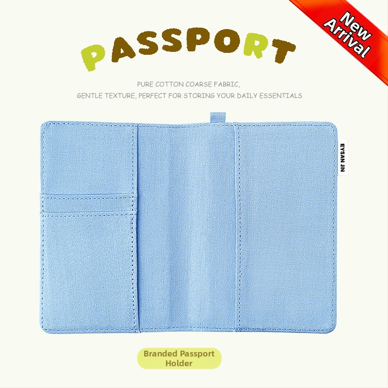 Passi ja kaartide organiseerija — Integreeritud kaarditugi, Kanvasist säilitamiskott reisidel, Unisex (Yi Jin bränd, linna lihtsus, 2025 kevad)
