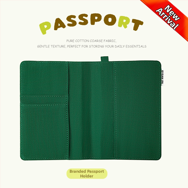 Passi ja kaartide organiseerija — Integreeritud kaarditugi, Kanvasist säilitamiskott reisidel, Unisex (Yi Jin bränd, linna lihtsus, 2025 kevad)