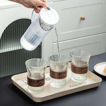 PET ruudukujuline teealus, Little Bear seeria, karu pere muster, laserpind, logotüübi trükkimine võimalik, kohandatav