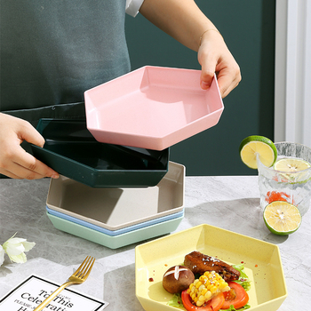 Hexagoninis didelis vaisių padėklas Naujiesiems Metams – namų svetainė, kavos staliukas, užkandžių padėklas, plastikas, pritaikymas galimas, stilius Light Luxury, prekės ženklas McInch/Mingsket