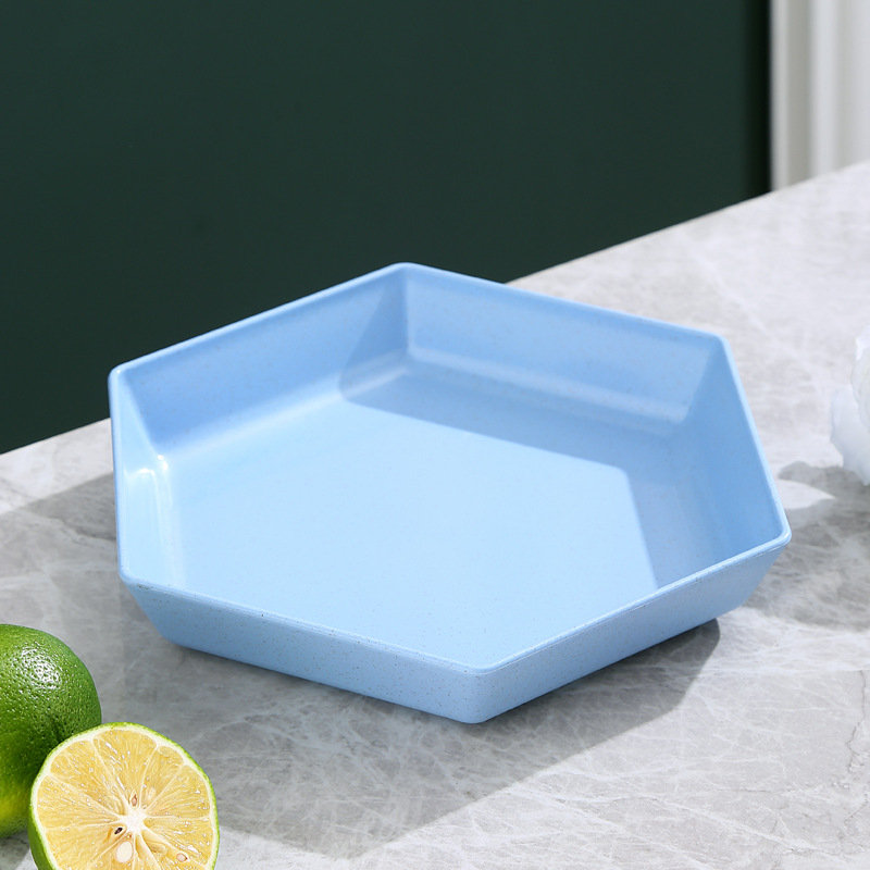 Hexagoninis didelis vaisių padėklas Naujiesiems Metams – namų svetainė, kavos staliukas, užkandžių padėklas, plastikas, pritaikymas galimas, stilius Light Luxury, prekės ženklas McInch/Mingsket