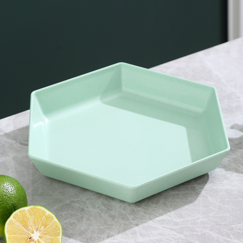 Hexagoninis didelis vaisių padėklas Naujiesiems Metams – namų svetainė, kavos staliukas, užkandžių padėklas, plastikas, pritaikymas galimas, stilius Light Luxury, prekės ženklas McInch/Mingsket