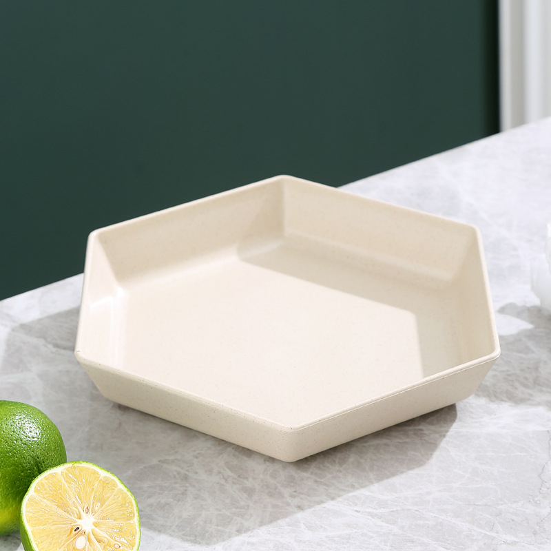 Hexagoninis didelis vaisių padėklas Naujiesiems Metams – namų svetainė, kavos staliukas, užkandžių padėklas, plastikas, pritaikymas galimas, stilius Light Luxury, prekės ženklas McInch/Mingsket