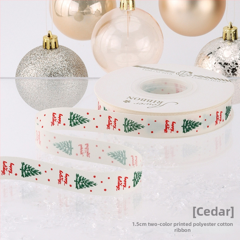 Chu yan Kalėdų kaspinas — DIY dekoratyvinė juostelė dovanoms įvynioti, švenčių dekoravimui