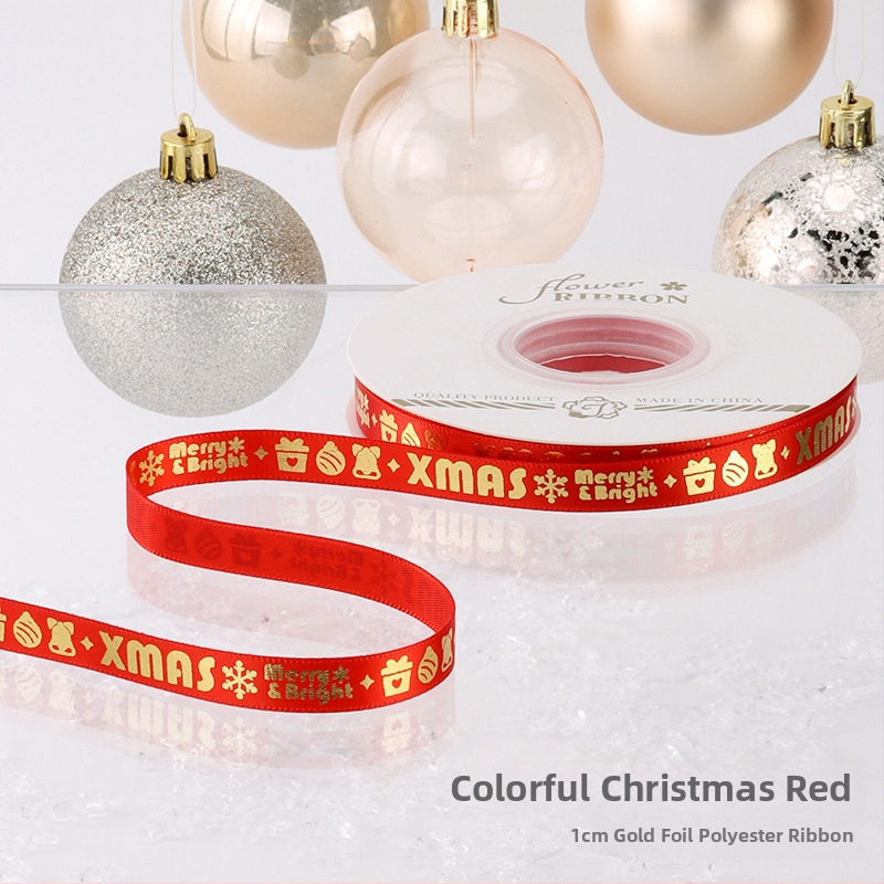 Chu yan Kalėdų kaspinas — DIY dekoratyvinė juostelė dovanoms įvynioti, švenčių dekoravimui