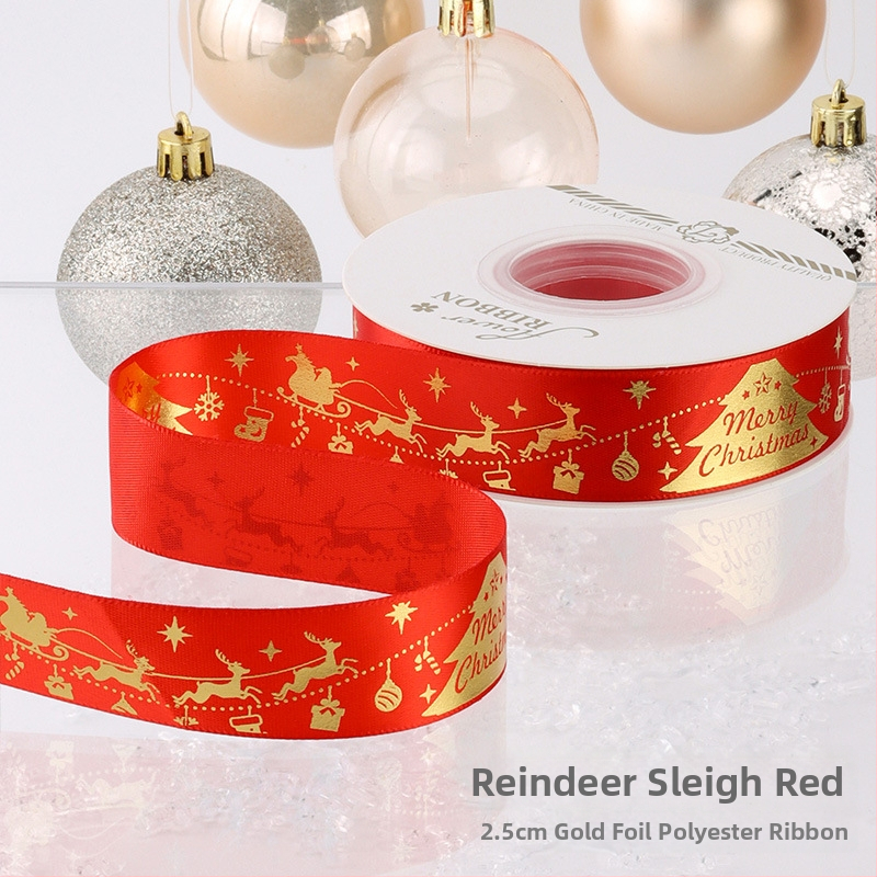 Chu yan Kalėdų kaspinas — DIY dekoratyvinė juostelė dovanoms įvynioti, švenčių dekoravimui