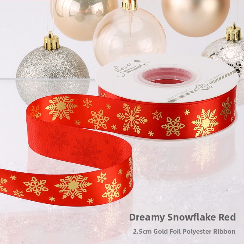 Chu yan Kalėdų kaspinas — DIY dekoratyvinė juostelė dovanoms įvynioti, švenčių dekoravimui