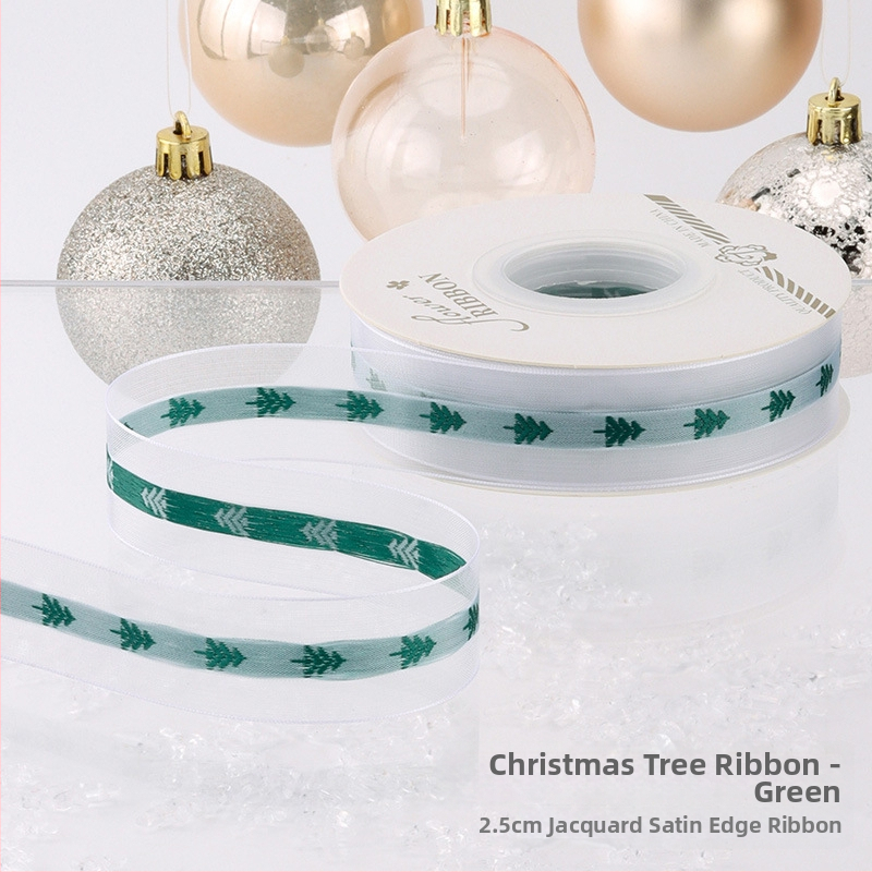 Chu yan Kalėdų kaspinas — DIY dekoratyvinė juostelė dovanoms įvynioti, švenčių dekoravimui