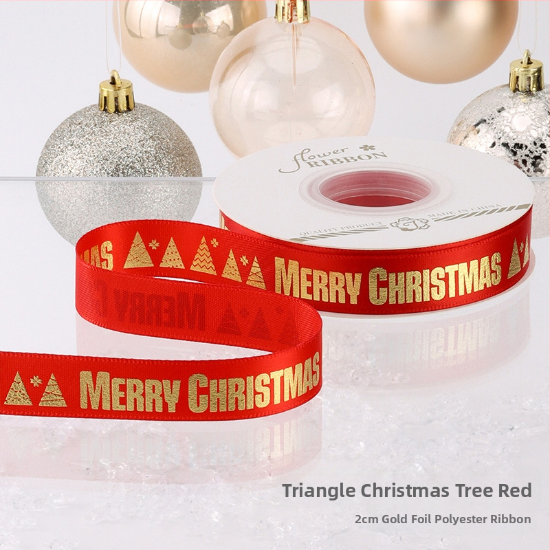 Chu yan Kalėdų kaspinas — DIY dekoratyvinė juostelė dovanoms įvynioti, švenčių dekoravimui