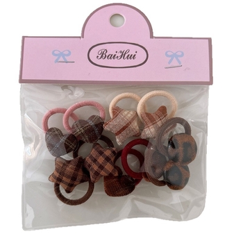 Dodatci za kosu od tkanine u obliku srca s kariranim uzorkom – ručno rađeno, dječja serija princeza (gumice za kosu i vrpce za kosu)