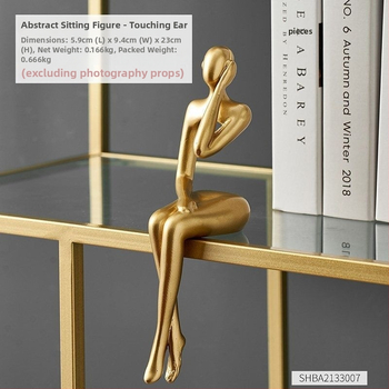 Abstrakta sēdoša figūra – dekoratīva statuja TV skapim un grāmatu plauktam, materiāls sveķi, Skandināvu stils, dzimšanas dienas dāvana