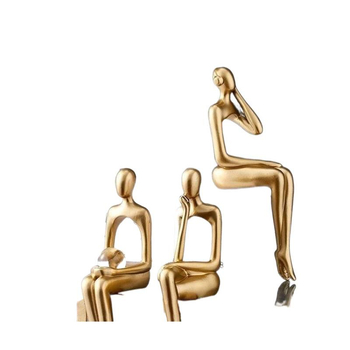 Abstrakta sēdoša figūra – dekoratīva statuja TV skapim un grāmatu plauktam, materiāls sveķi, Skandināvu stils, dzimšanas dienas dāvana