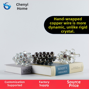 Stikla vīnogu formas dekoratīvs elements, Nordic Light Luxury stils, elektroplating pārklājums, pielāgota apstrāde