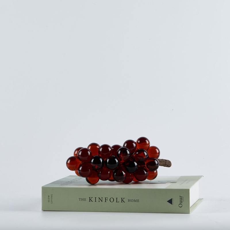 Stikla vīnogu formas dekoratīvs elements, Nordic Light Luxury stils, elektroplating pārklājums, pielāgota apstrāde